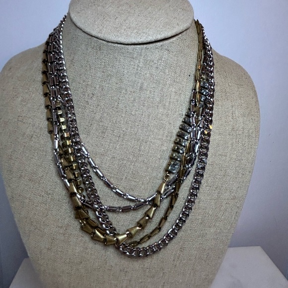 Stella&Dot Mixed Metal Sutton Necklace - Like New/Never Worn/Display Only - Picture 3 of 5